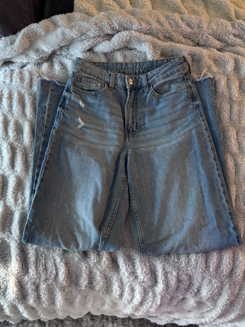 H&M High Waist Wide Leg Jeans